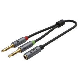 UNITEK Y-C957ABK Audio Splitter Adapter 2 x Jack TRS 3.5 mm Plug / Jack TRRS 3.5 mm Socket 0.2 m