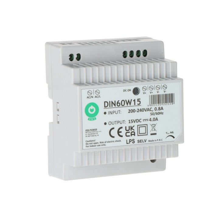 DIN60W15 POS 60W 15V DIN Rail Power Supply