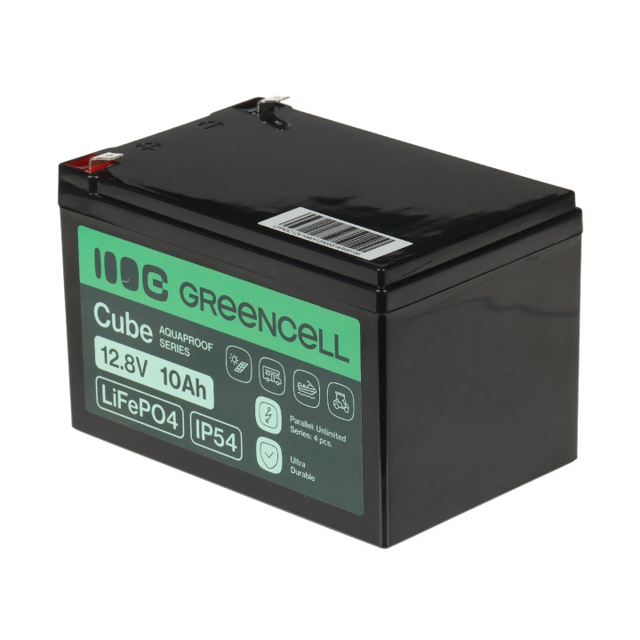 AKUMULIATORIUS 12.8V/10AH/LIFEPO4-GC žalias elementas