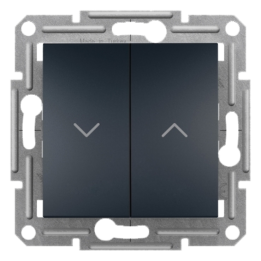 Interra ITR1300571 Roller Blind Switch - Anthracite // (Screwless Terminals, Without Frame) - (EU C / F Type)