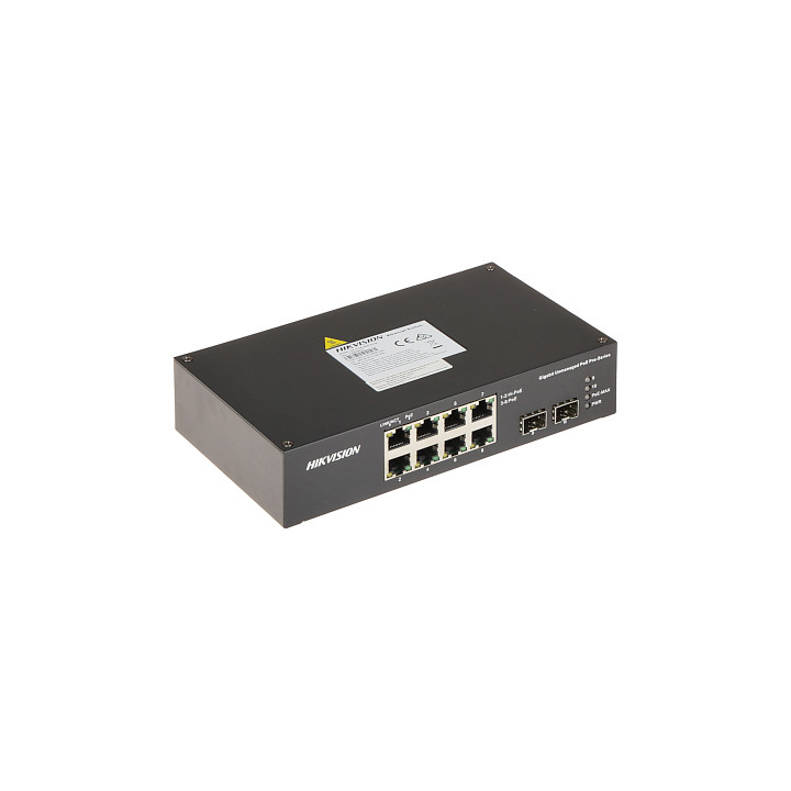 Коммутатор Hikvision DS-3T0510HP-E/HS на 8 портов с поддержкой PoE и SFP