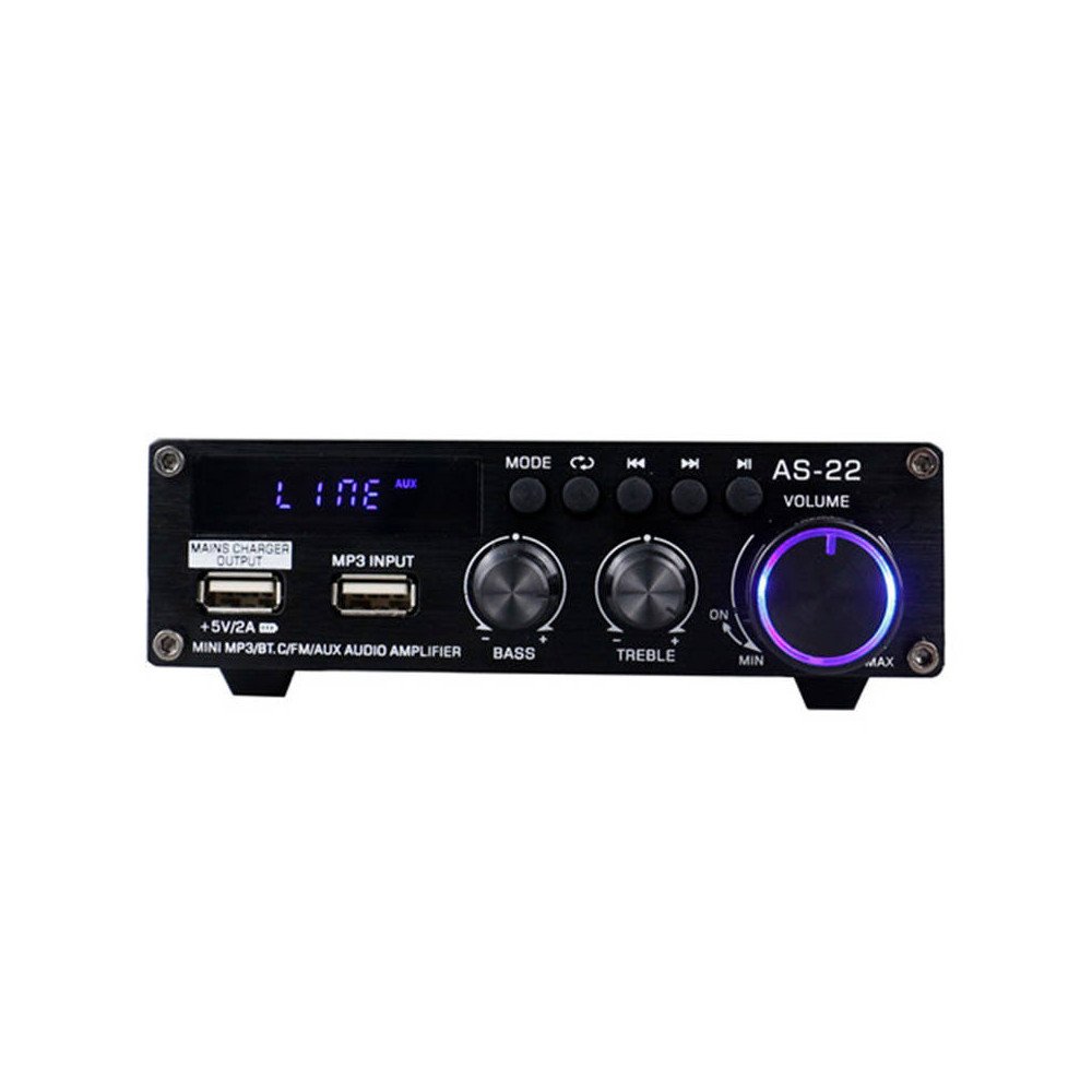 Blitzwolf AS-22 garso stiprintuvas, 45W, Bluetooth 5.0, USB + nuotolinio valdymo pultas (juodas)