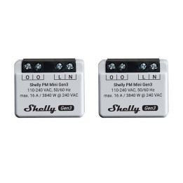 Shelly PM Mini Gen3 2 ohjaimen sarja, WiFi/Bluetooth