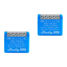 Shelly 1 комплект Mini Gen4, 2 шт.