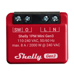 Shelly 1PM Mini GEN3, одноканальный интеллектуальный релейный переключатель WiFi с измерителем мощности (8А) - Sonoff, SmartWise