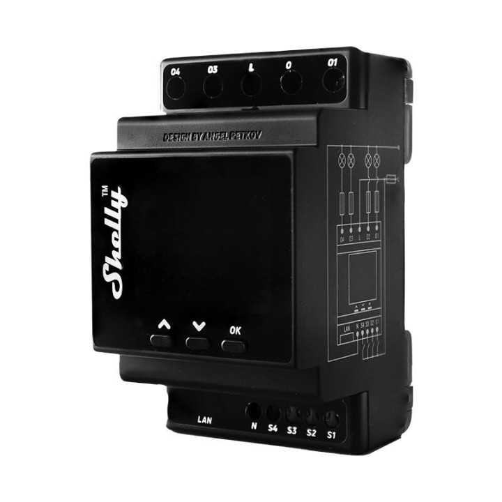 Shelly Pro 4PM DIN Rail 4-Channel Relay with Power Measurement (SPSW-004PE16EU)