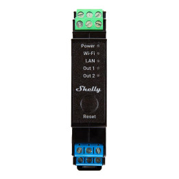 Shelly PRO 2PM WiFi + 2-клавишный интеллектуальный релейный коммутатор Ethernet с измерителем мощности и режимом рольставни - So