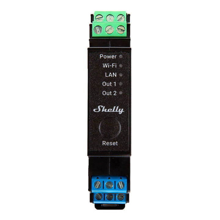 Shelly PRO 2PM WiFi + Ethernet 2 grupu viedais releja slēdzis ar jaudas mērītāju un slēdža režīmu - Sonoff, SmartWise, Shelly ES