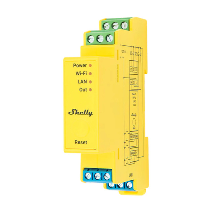 Shelly Pro RGBWW PM smart Wi-Fi + контроллер светодиодов RGBWW Ethernet, совместимость с DIN-рейкой — Sonoff, SmartWise, Shelly 