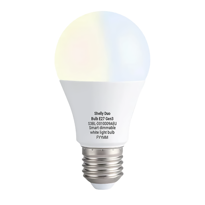 Shelly SH-CCT-BULB-E27-GEN3 viedā LED spuldze E27 CCT
