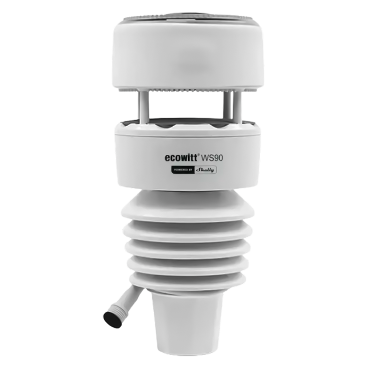 Shelly-Ecowitt WS90 7-in-1 meteoroloģiskā stacija – 7-in-1 meteoroloģiskā stacija, Bluetooth, Zigbee, balta - Sonoff, SmartWise,