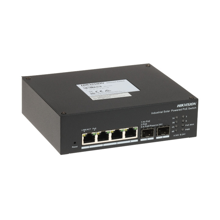 Hikvision DS-3T1506HP-EI-UPS/NO POWER UNIT Industrial PoE Switch 4-Port + SFP
