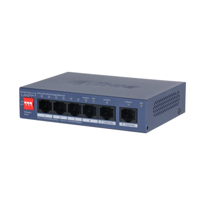 DAHUA CS4006-4ET2GT-36 PoE slēdzis 4 porti 36W