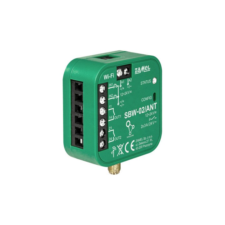 ZAMEL SBW-02/ANT Smart Gate and Door Controller Wi-Fi 12-24V AC/DC