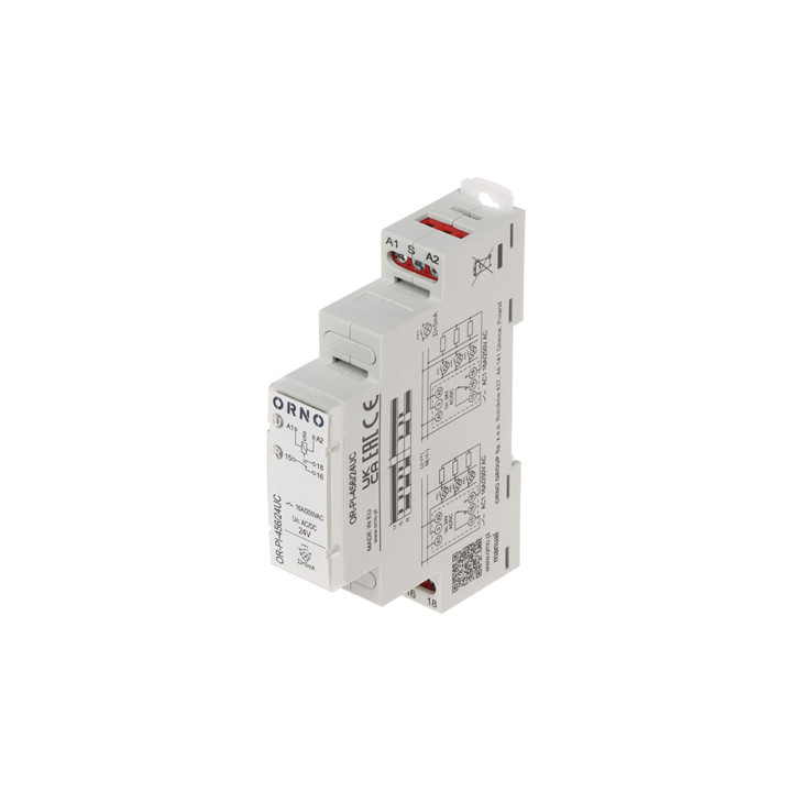 ORNO OR-PI-456/24UC 24V DC modulārais kontaktors