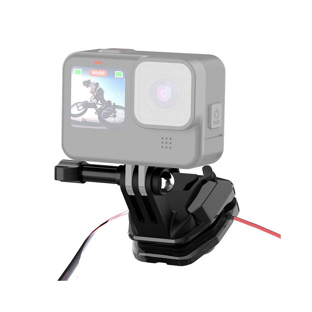 PULUZ motocikla vejstikla klipsis sporta kameram (DJI Osmo Action 4, GoPro Hero 12, Insta360 Ace Pro / X4) (melns)