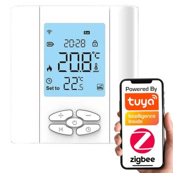 Alykas termostaatti, akkukayttoinen pinta-asennettava 5A NO | Salus Korvaus | ZigBee TUYA