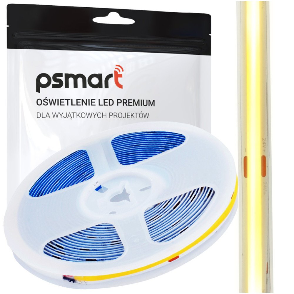 PSMART Tasma LED COB 24V WW 3000K IP20 8mm 480led/m 5m