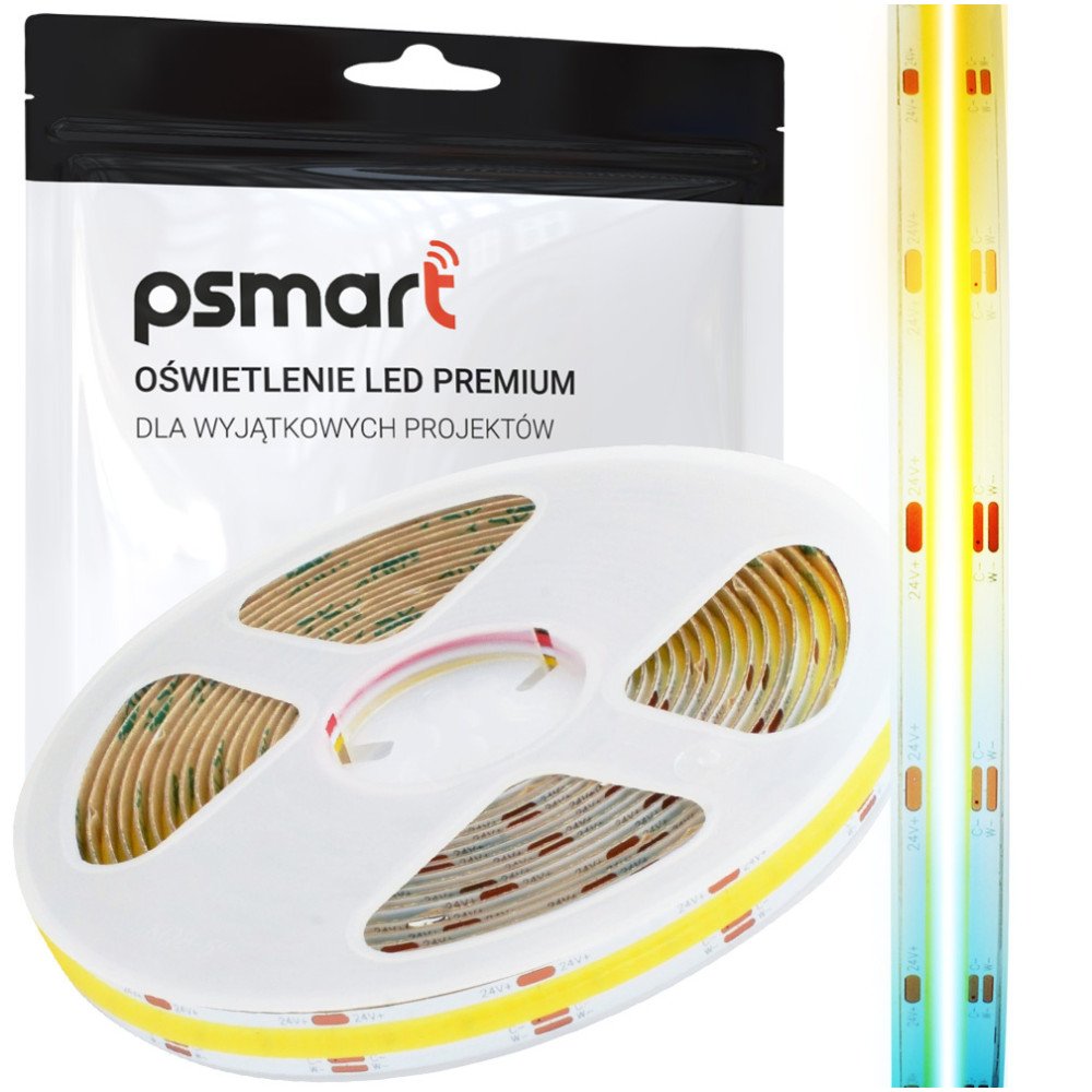 PSMART Tasma LED COB 24V CCT IP20 10mm 608led/m 5m