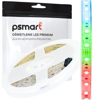 PSMART Tasma Pasek LED 24V RGB 5050 IP65 10mm 60led/m 5m