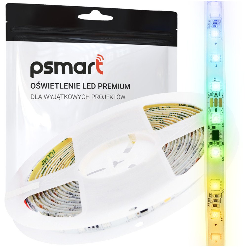 PSMART Addressable LED strip 24V RGBIC WS2811 IP65 10mm 60led/m 5m