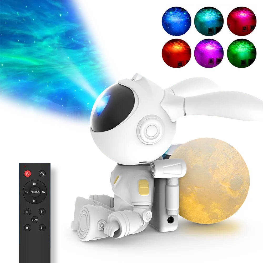 Tahtiprojektori yolamppu lapsille - astronautti kani