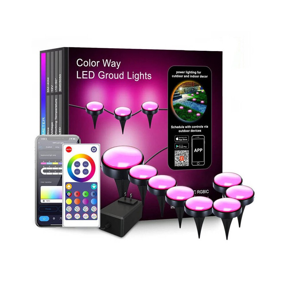A set of RGBIC WiFi TUYA garden lights