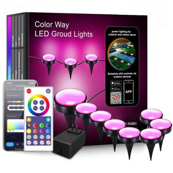 A set of RGBIC WiFi TUYA garden lights