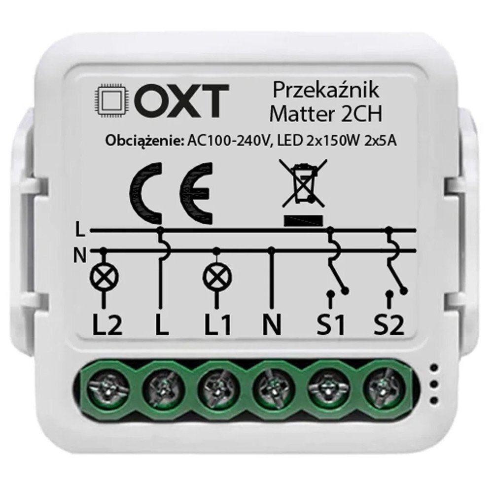 OXT module relay 2 circuits Matter Wi-Fi Homekit