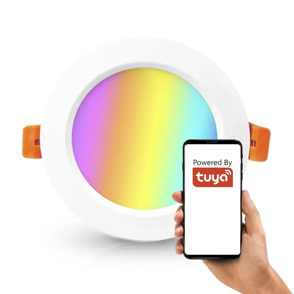 Vieda apala padzilinata lampa ar regulejamu RGBCCT 4 collu ZigBee TUYA