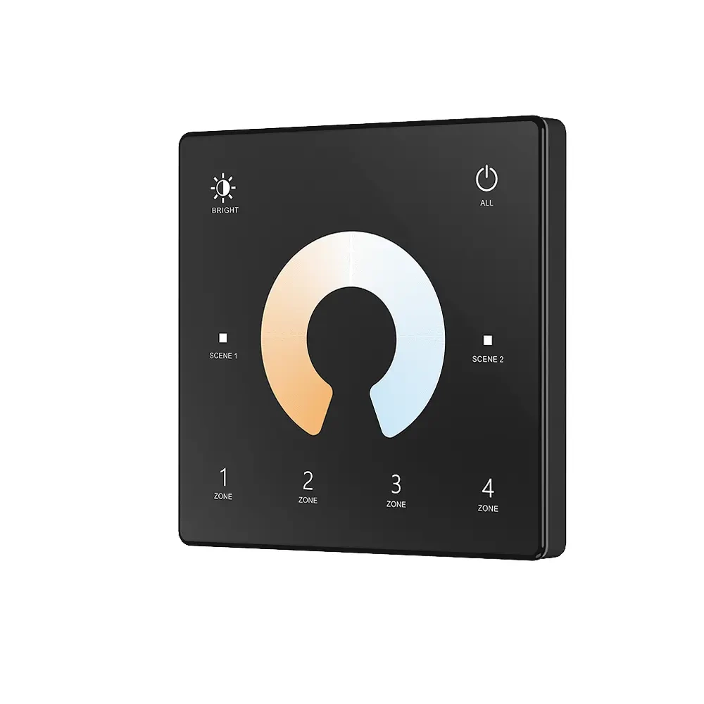 Remote Control CCT LED Panel Slim Black Wall Mounted 4 Zone LED RF 2.4GHz SD Series