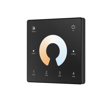 Remote Control CCT LED Panel Slim Black Wall Mounted 4 Zone LED RF 2.4GHz SD Series