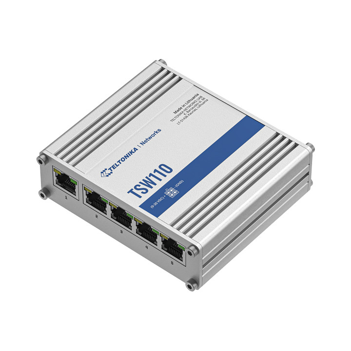 Teltonika TSW110 Industrial neuzraudzīts pasīvais PoE slēdzis