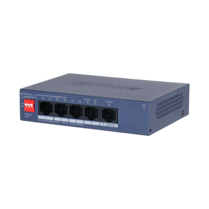 Dahua CS4005-4ET1GT-36 Pārvaldāms PoE slēdzis 4 portu Gigabit