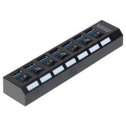 USB 3.0 centrmezgls 7 portiem HUB-USB3.0-1/7 55cm