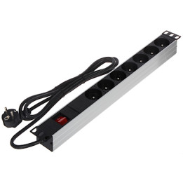 PD-7/RACK 19" 1U plaukta PDU 7 ligzdas