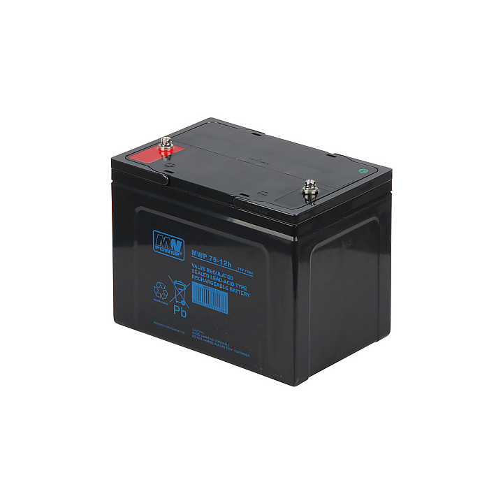 12V 75Ah dziļā cikla akumulators 12V/75AH-MWP