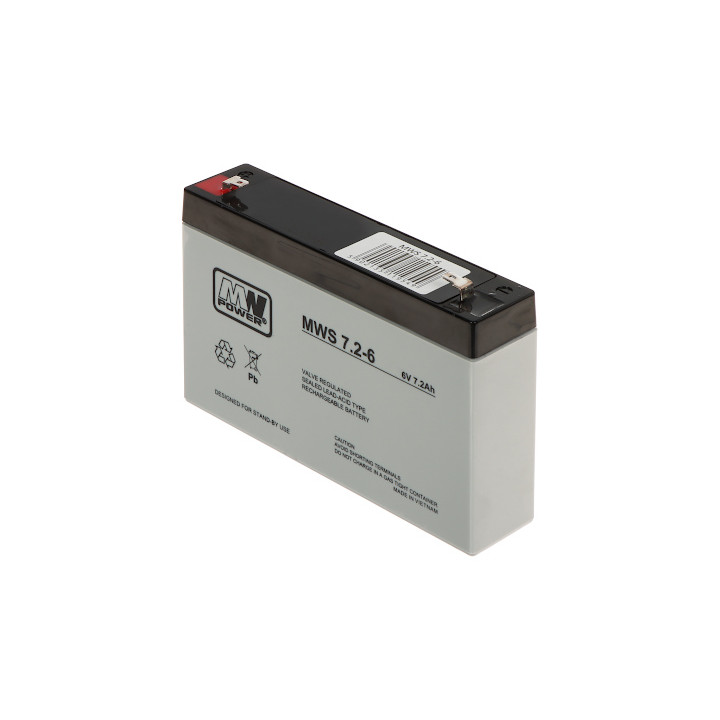 MW Power 6V/7.2AH-MWS 6V 7,2Ah akumulators