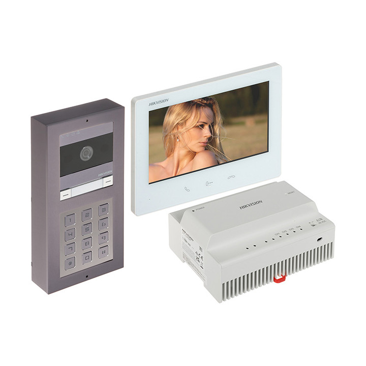 ВИДЕО ДОМОФОНО РИНКИНИС DS-KIS704EY-ACW2/АЛЮМИНИЙ Hikvision