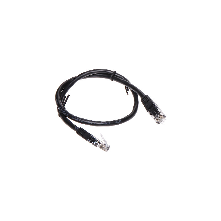 RJ45 Cat6 Ethernet kabelis 0,5m Melns