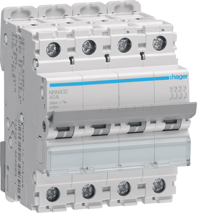 Hager NRN432 MCB 4P C-Curve 32A 20kA