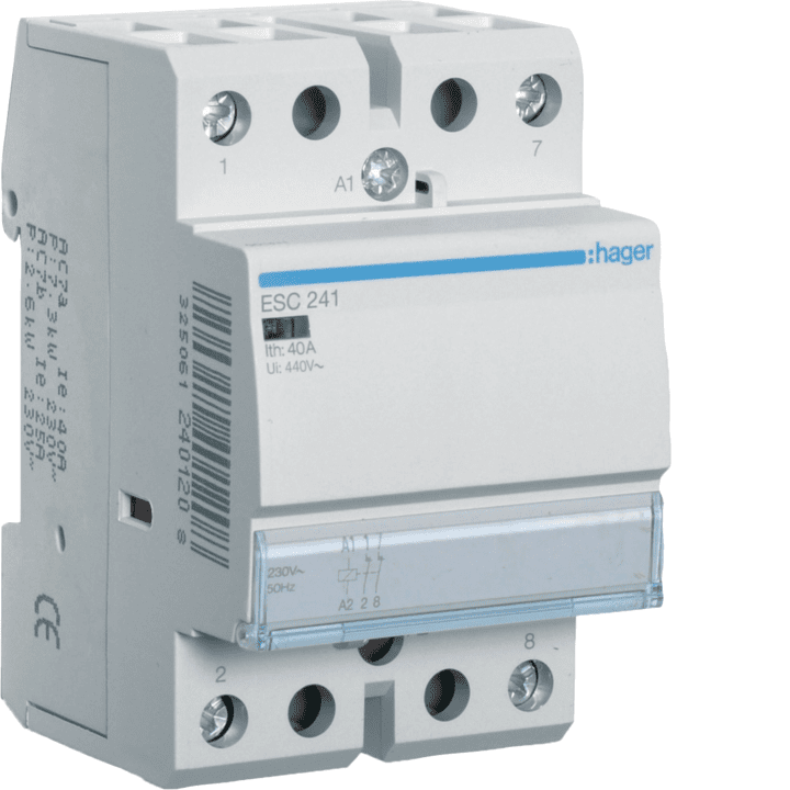 Hager ESC241 modulinis kontaktorius 40 A, 2 NC, 230 V AC