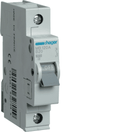 Hager MBS120 MCB 1P 6kA B-20A 1M