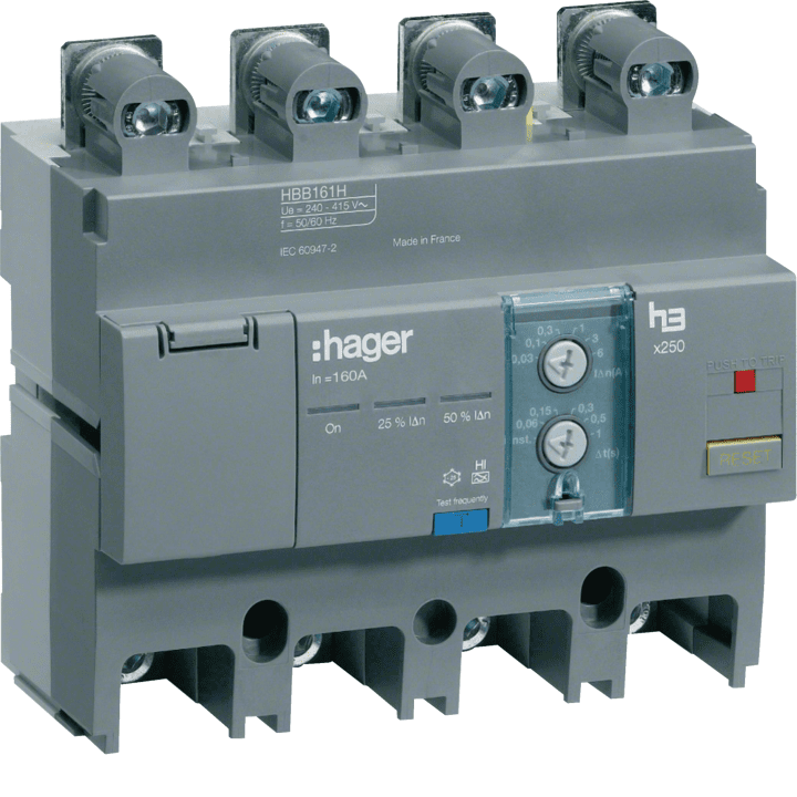 Hager HBB161H RCD papildinājums x250 4P 160A Idn adj