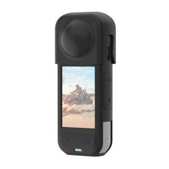 PULUZ silikona aizsargmacins ar objektiva vacinu prieks Insta360 X5 (melns)