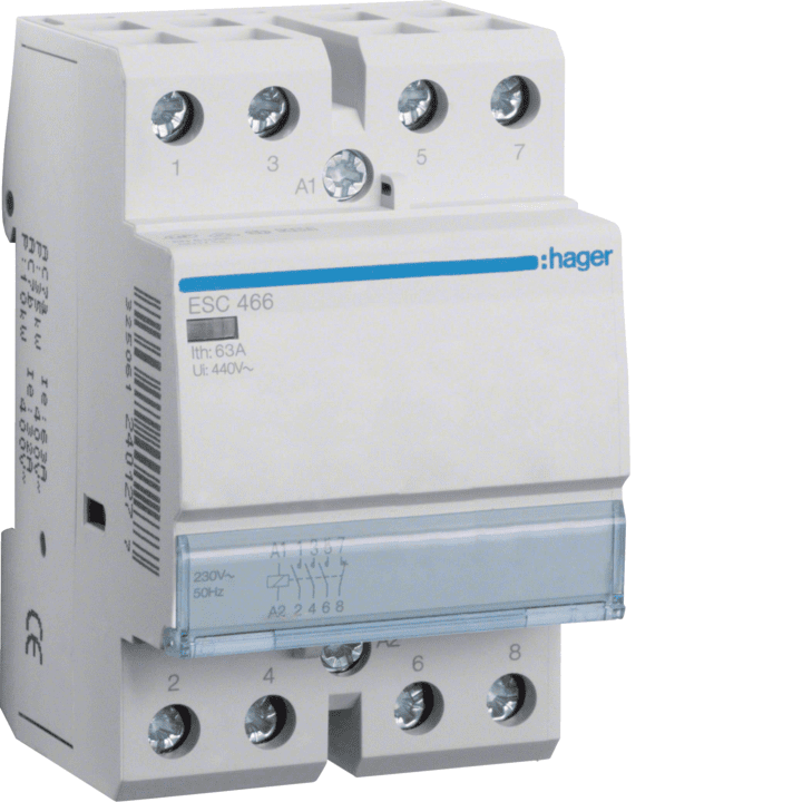 Hager ESC466 modulinis kontaktorius 63A 3NO+1NC 230V