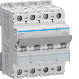 Hager NQN425 MCB 4P B-Curve 25A 25kA