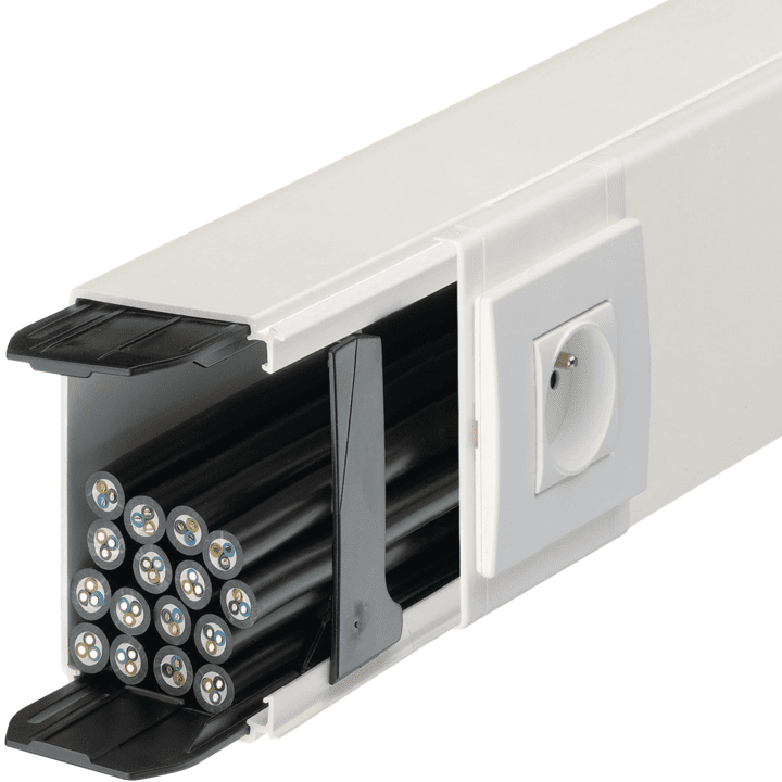 Hager Liféa LFF4009009016 Kaapelikanava 40x90mm valkoinen liittimellä ja 2 pidikkeellä