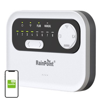 RainPoint WiFi 8-tsooniline sprinkleri kontroller