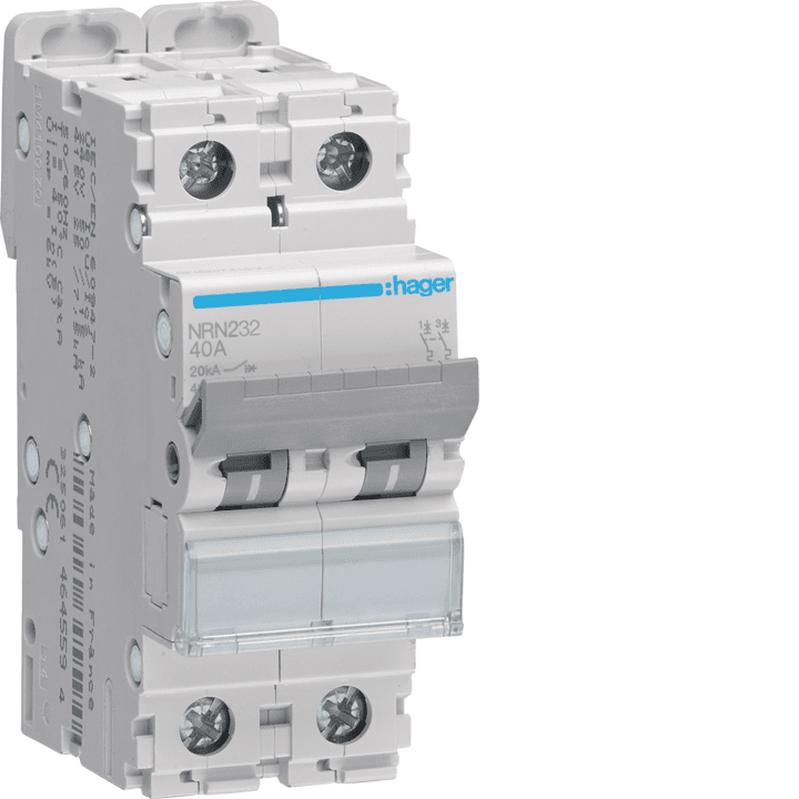 Hager NRN232 MCB 2P 20kA C-32A